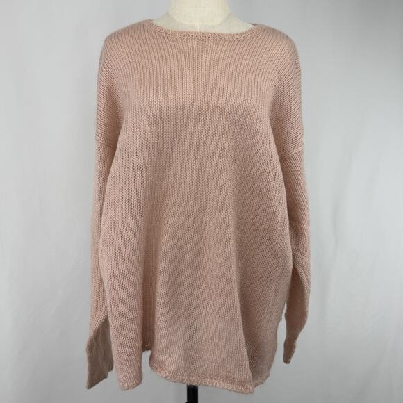 Cape Isle Sweaters - Vintage Mohair Sweater Womens XL Pink Oversized Cape Isle Knitters Cozy